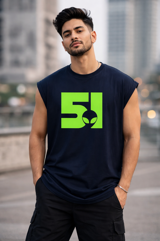 Area 51 Sleeveless Oversize T-Shirt | 240 GSM French Terry Alien Streetwear