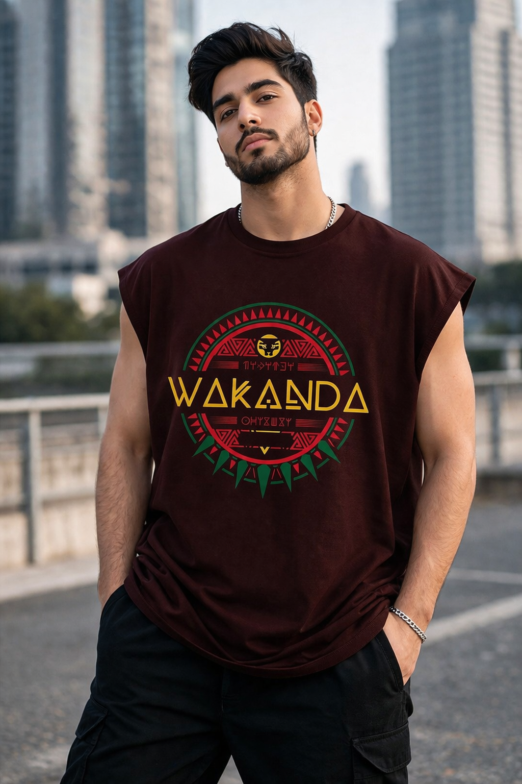 Wakanda Sleeveless Oversize T-Shirt | Streetwear