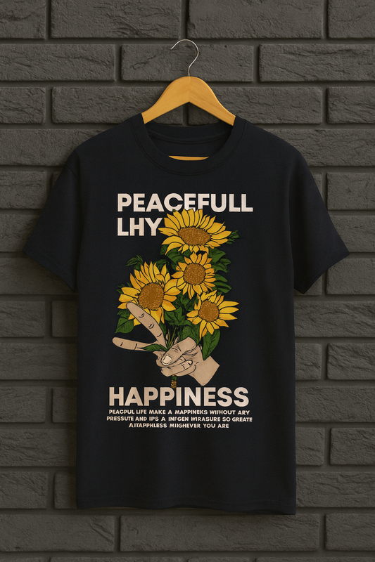 Peacefully Oversized T-Shirt | Minimal Positive Vibes Unisex Streetwear