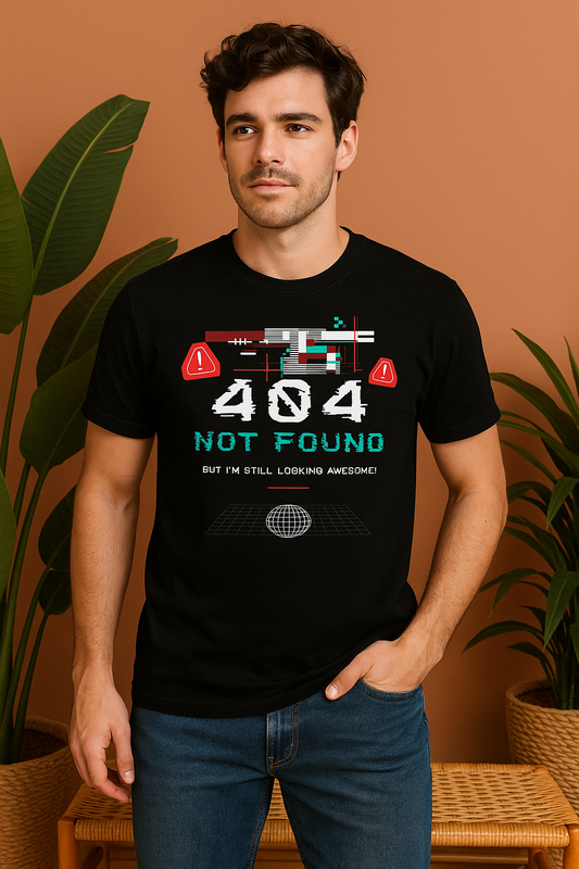 404 Not Found T-Shirt | Funny Developer & Tech Half Sleeves Tee