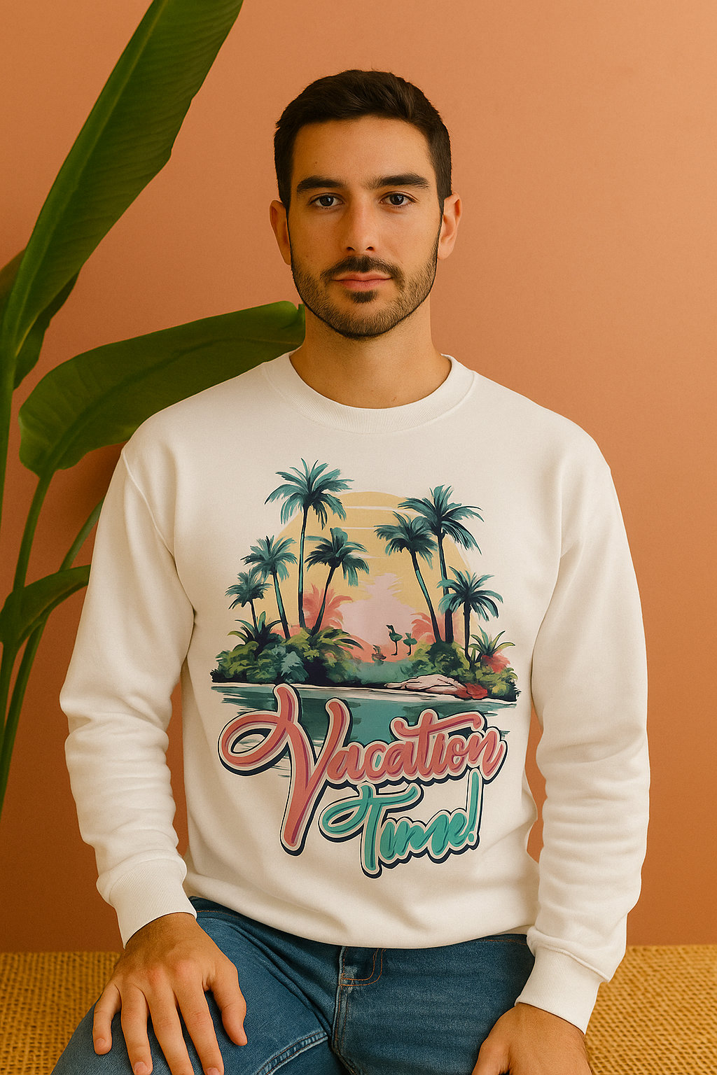 Vacation Time Sweatshirt | Travel & Holiday Unisex Streetwear