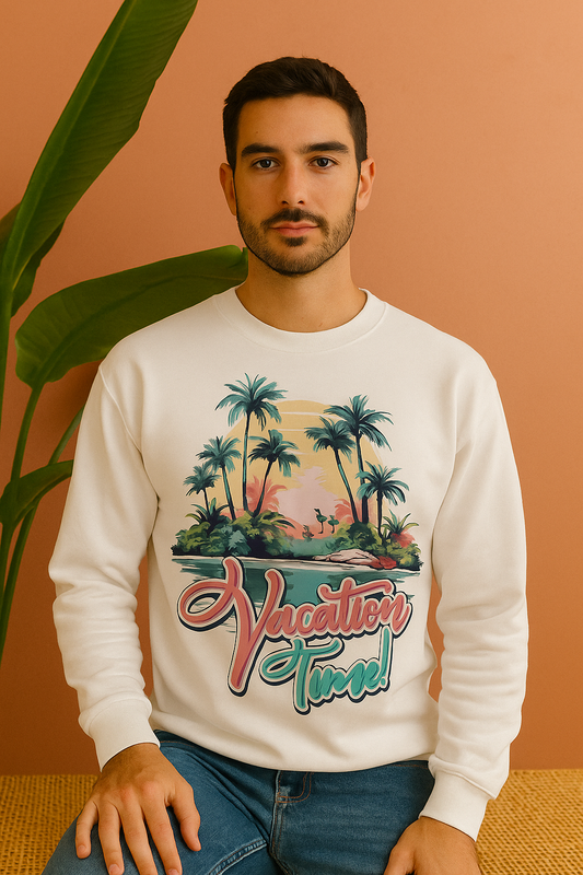 Vacation Time Sweatshirt | Travel & Holiday Unisex Streetwear