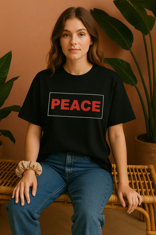 Peace Oversized T-Shirt | Minimal Unisex Streetwear Fashion