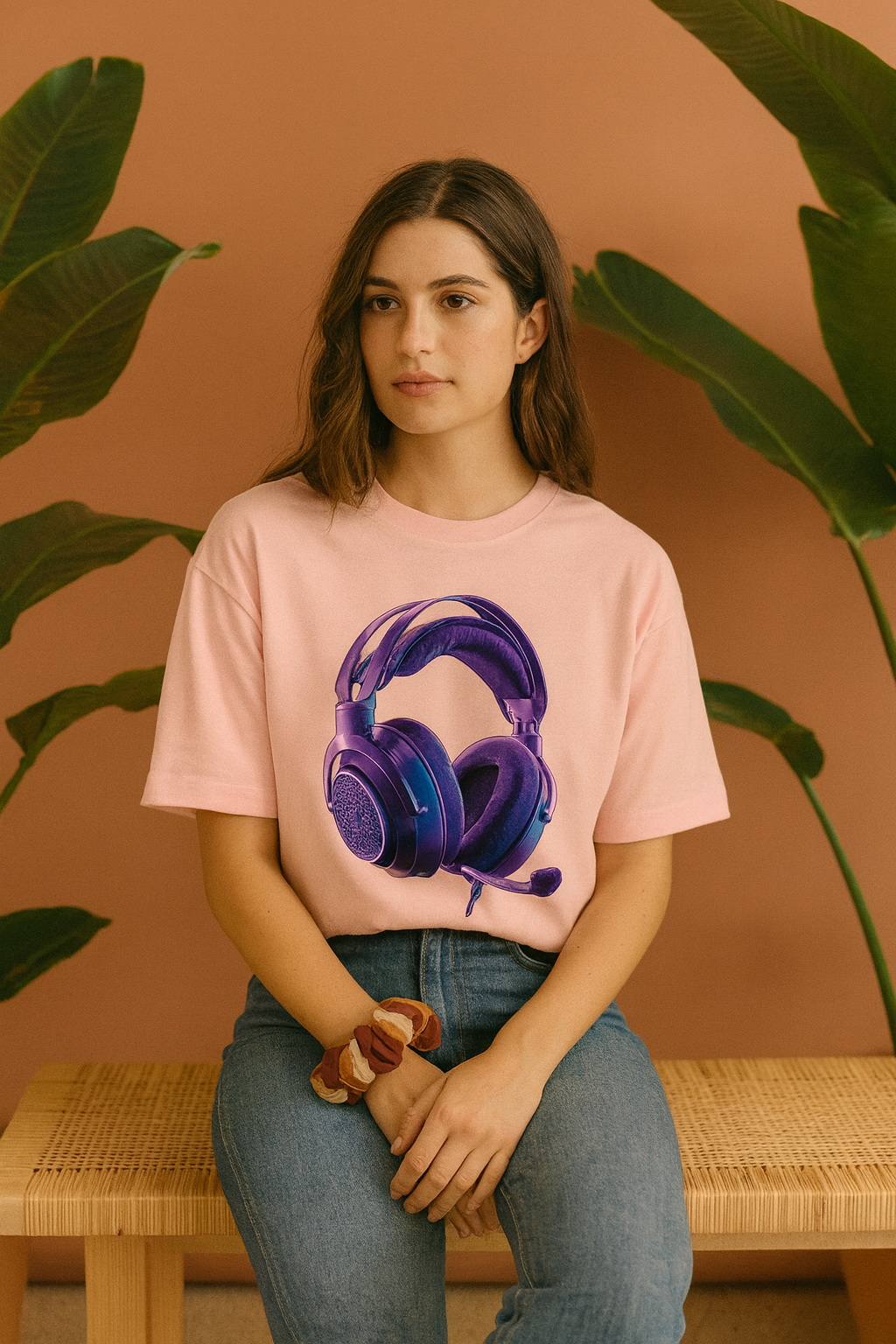 Headphone Oversized T-Shirt | Music Lover Unisex Streetwear