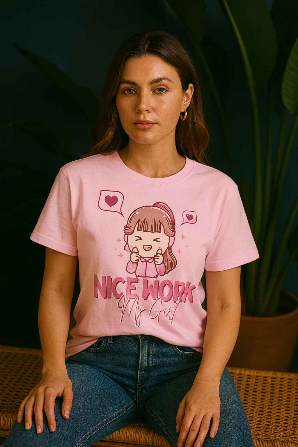 Nice Work My Girl Oversized T-Shirt | Motivational Women Unisex Streetwear