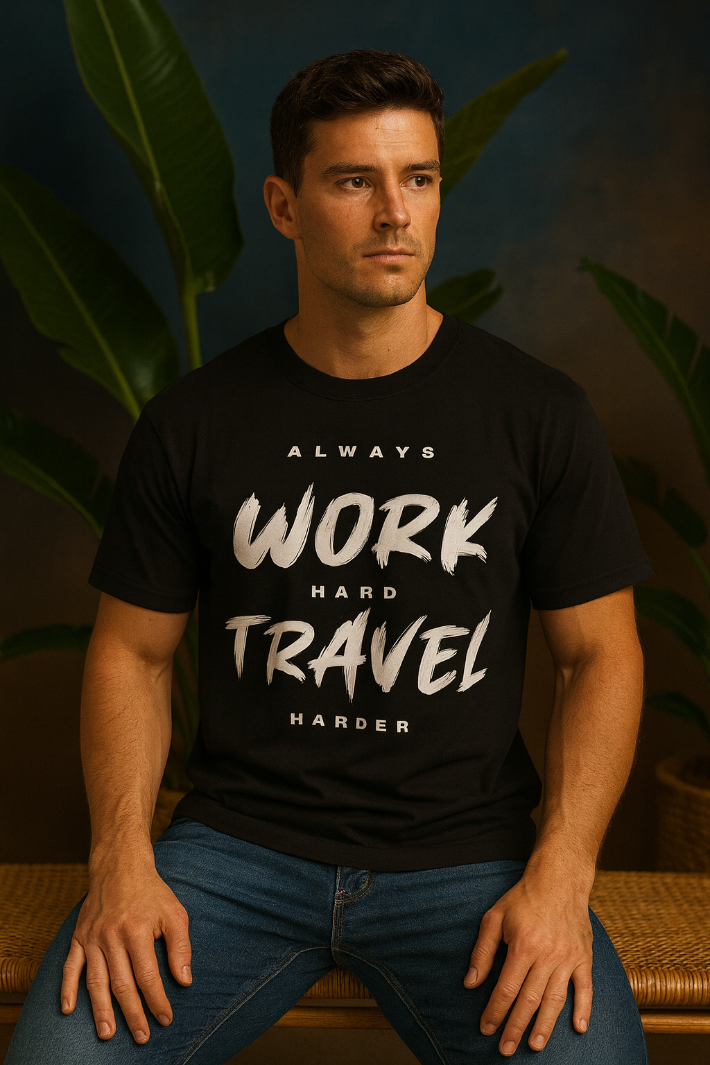 Work Hard Travel Harder T-Shirt | Travel Quote Unisex Streetwear