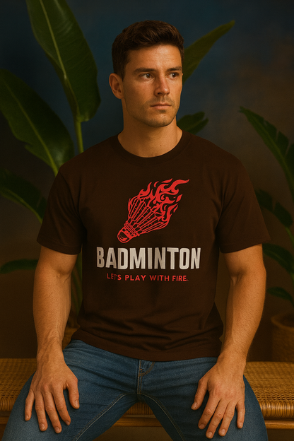 Badminton Let’s Play With Fire T-Shirt | Sports Graphic Unisex Tee