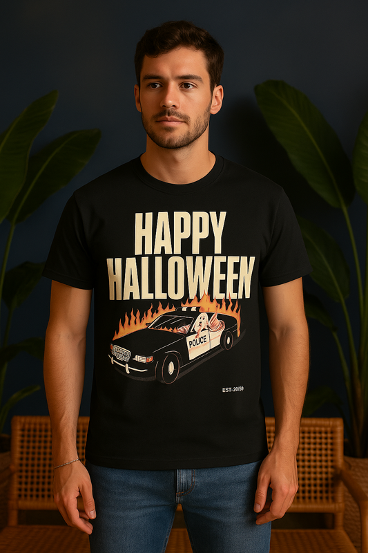 Happy Halloween T-Shirt | Spooky Festive Unisex Casual Wear