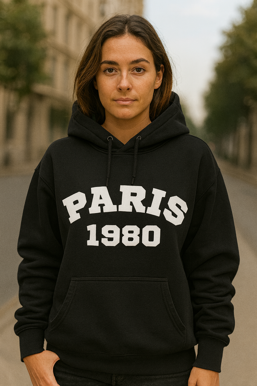 Paris 1980 Hoodie | Vintage City Graphic Unisex Streetwear
