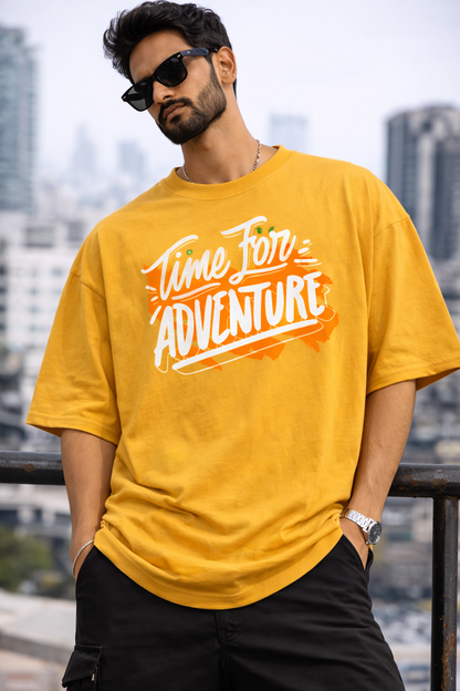 Time for Adventure Oversize T-Shirt Black | Travel & Outdoor Unisex Streetwear