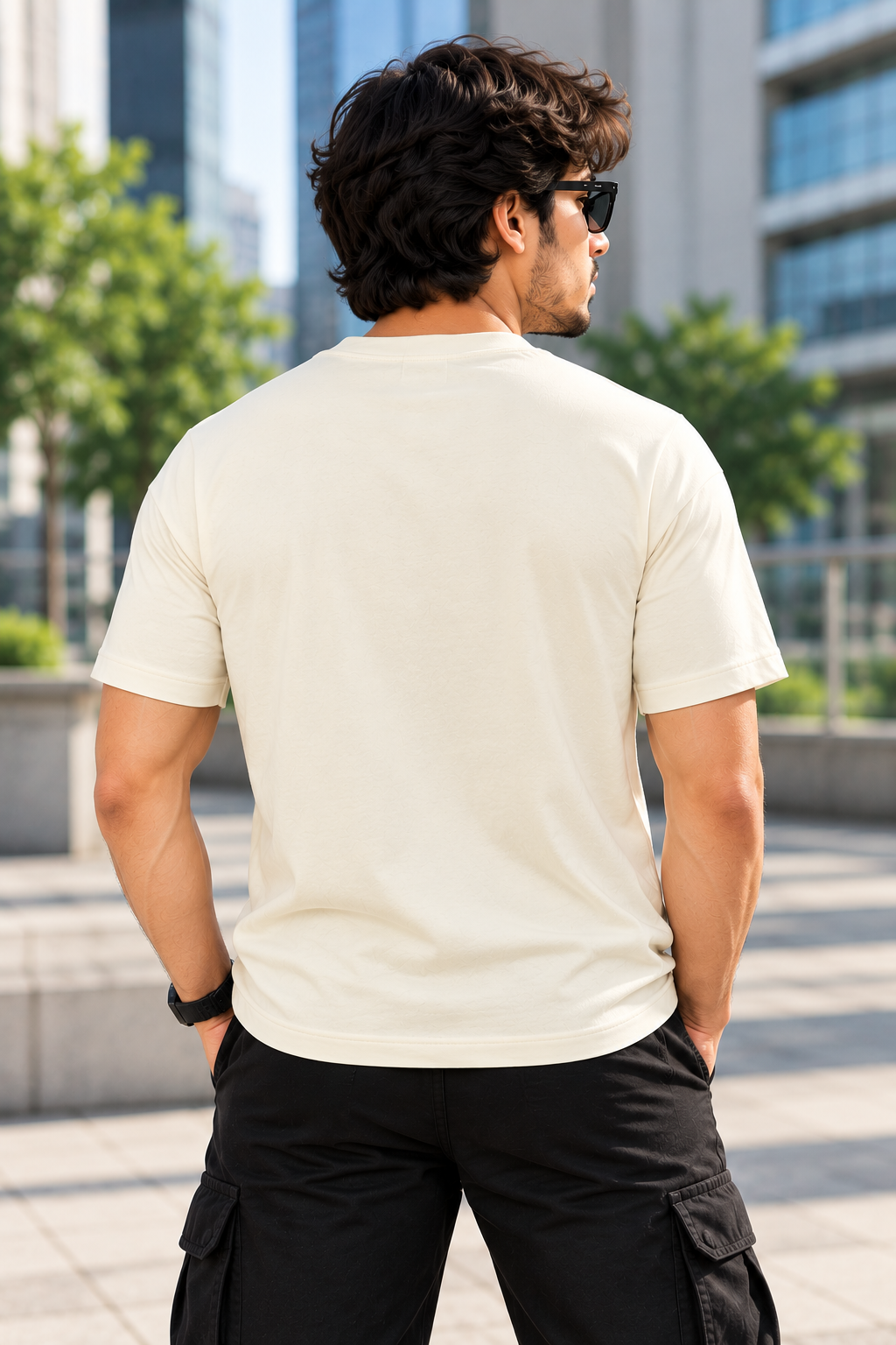 Solid Off-White Plain T-Shirt | Minimalist Unisex Casual Wear