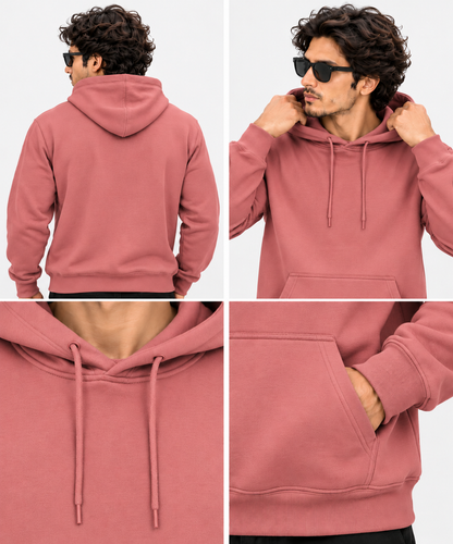 Coral Regular Fit Hoodie | 300 GSM 100% Cotton Brushed Fleece