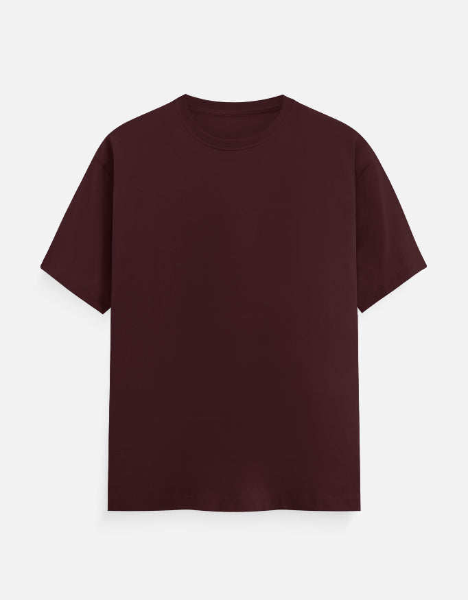 Solid Brick Red Plain T-Shirt | Minimalist Unisex Casual Wear