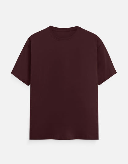 Solid Brick Red Plain T-Shirt | Minimalist Unisex Casual Wear