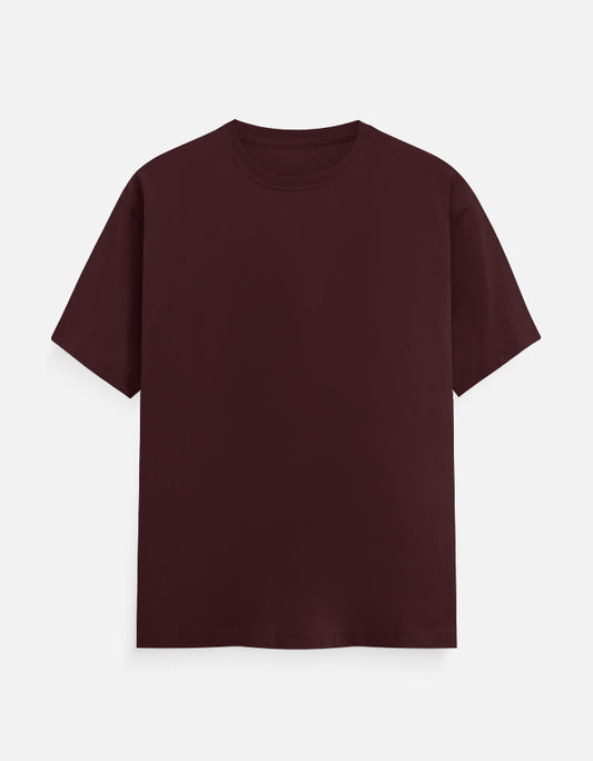 Solid Brick Red Plain T-Shirt | Minimalist Unisex Casual Wear