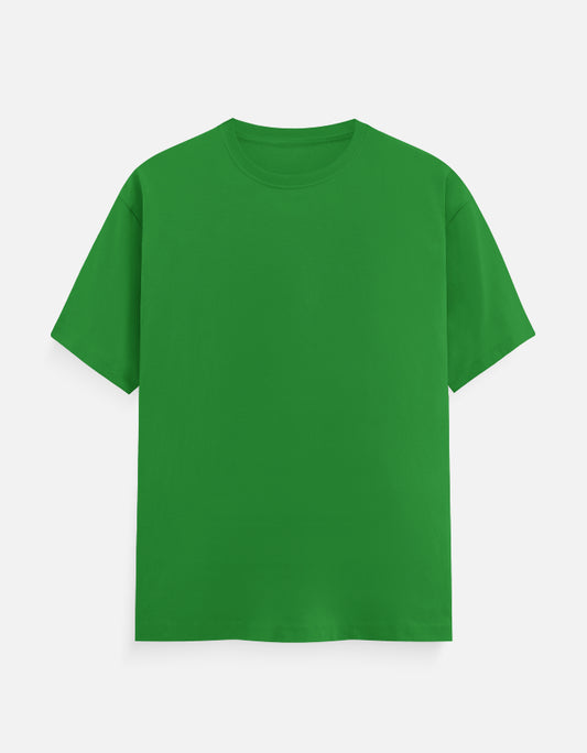 Solid Green Plain T-Shirt | Minimalist Unisex Casual Wear