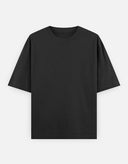 Black Plain Oversize T-Shirt | Premium Unisex Solid Streetwear Tee