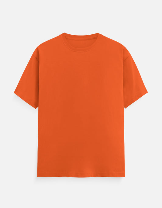 Solid Orange Plain T-Shirt | Minimalist Unisex Casual Wear