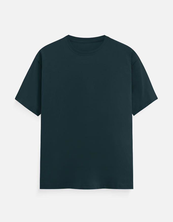 Solid Petrol Blue Plain T-Shirt | Minimalist Unisex Casual Wear