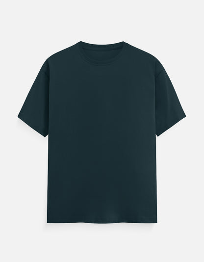 Solid Petrol Blue Plain T-Shirt | Minimalist Unisex Casual Wear