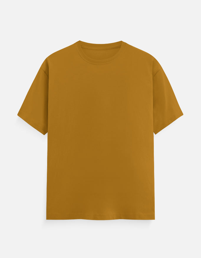 Solid Mustard Yellow Plain T-Shirt | Minimalist Unisex Casual Wear