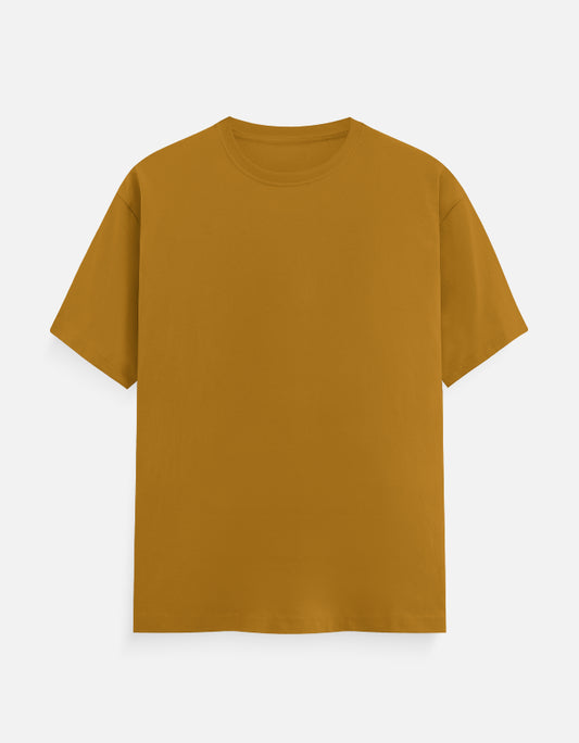 Solid Mustard Yellow Plain T-Shirt | Minimalist Unisex Casual Wear