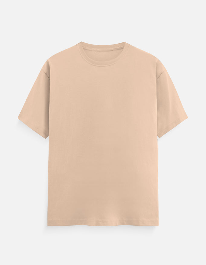 Solid Peach Plain T-Shirt | Minimalist Unisex Casual Wear