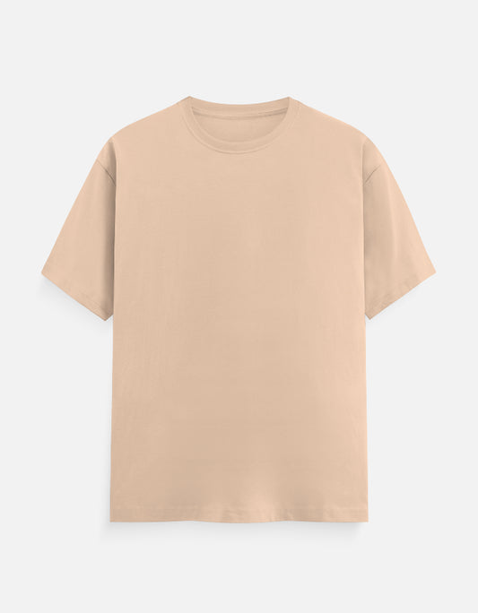 Solid Peach Plain T-Shirt | Minimalist Unisex Casual Wear