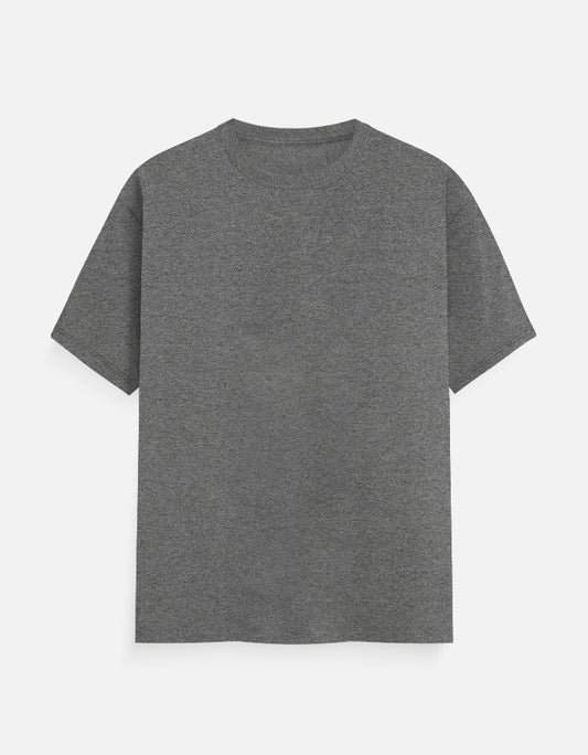 Solid Charcoal Plain T-Shirt | Minimalist Unisex Casual Wear