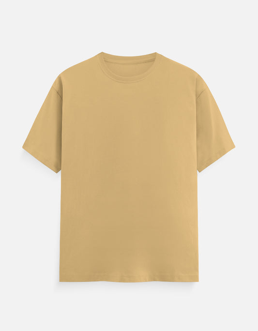 Solid Beige Plain T-Shirt | Minimalist Unisex Casual Wear