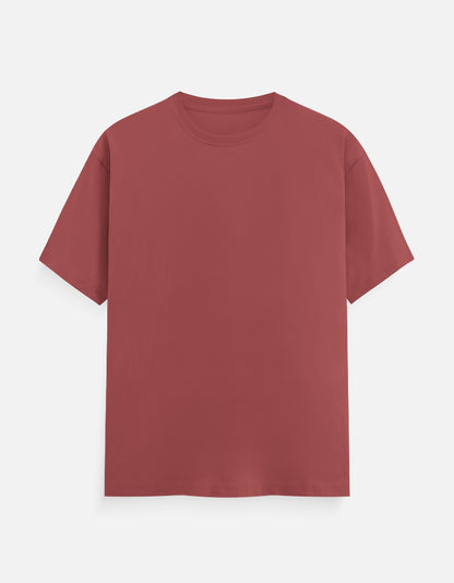 Solid Coral Plain T-Shirt | Minimalist Unisex Casual Wear