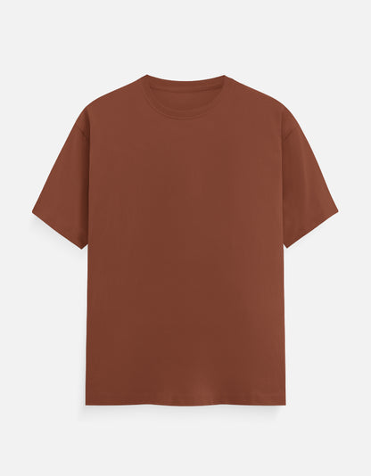 Solid Copper Plain T-Shirt | Minimalist Unisex Casual Wear