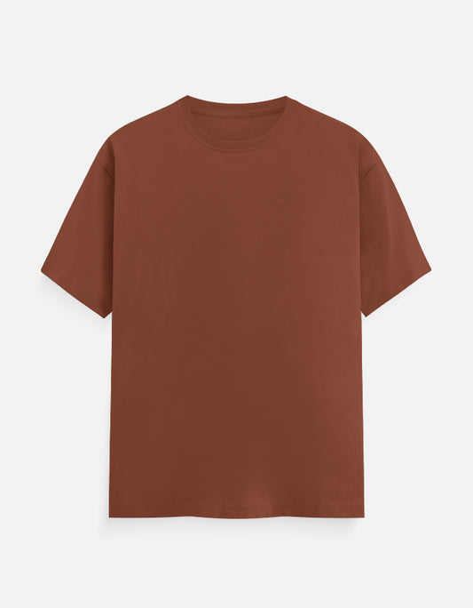 Solid Copper Plain T-Shirt | Minimalist Unisex Casual Wear