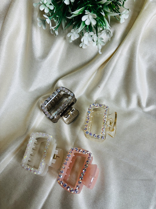 Set of 4 Medium Size Claw Clips | Soft Hair Tie Pack for Everyday Styling