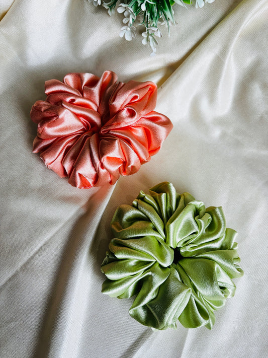 Set of 2 Oversize Scrunchie Size Scrunchies | Soft Hair Tie Pack for Everyday Styling