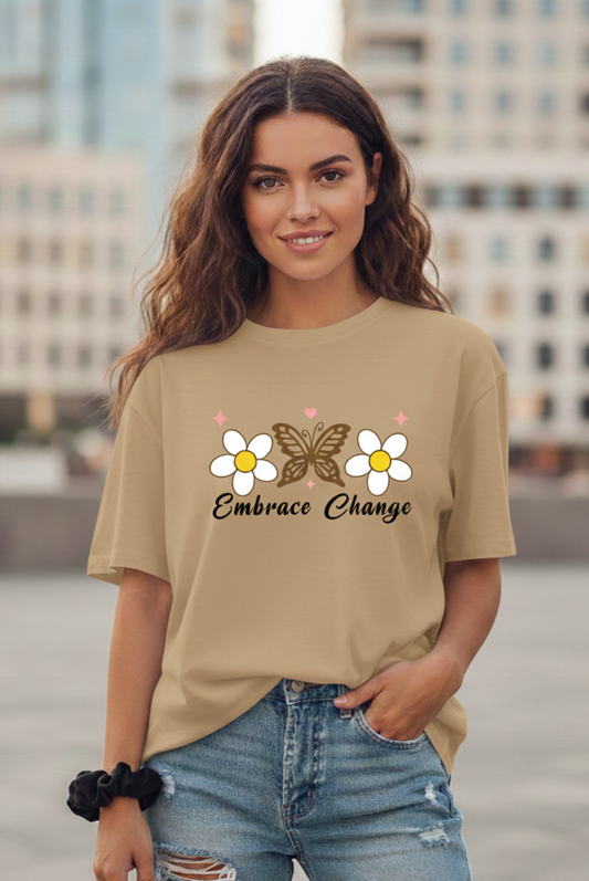 Embrace Change Oversize T-Shirt | Motivational Quote Unisex Streetwear
