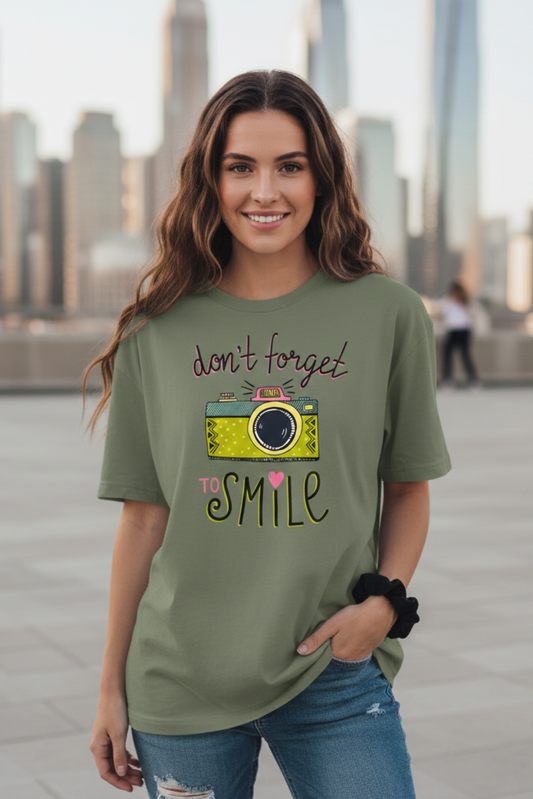 Don’t Forget to Smile Oversize T-Shirt | Positive Quote Unisex Streetwear