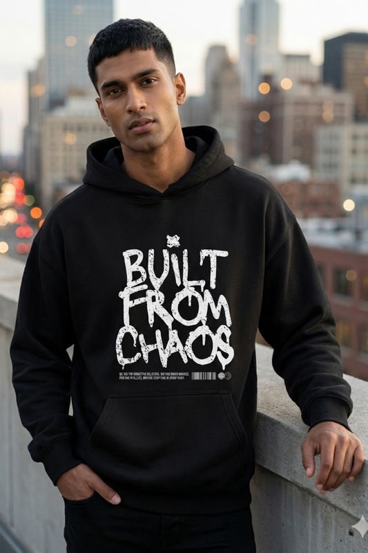 Built From Chaos Hoodie | Bold Motivational Unisex Streetwear