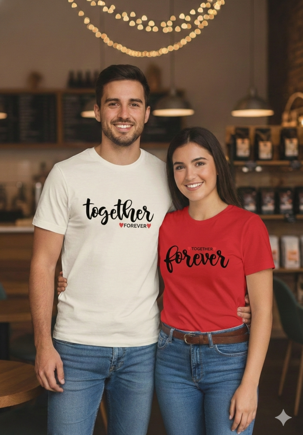 Together Forever Oversize T-Shirt | Romantic Love Quote Unisex Streetwear