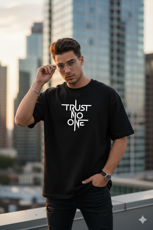 Trust No One Oversized T-Shirt | Bold Attitude Unisex Streetwear