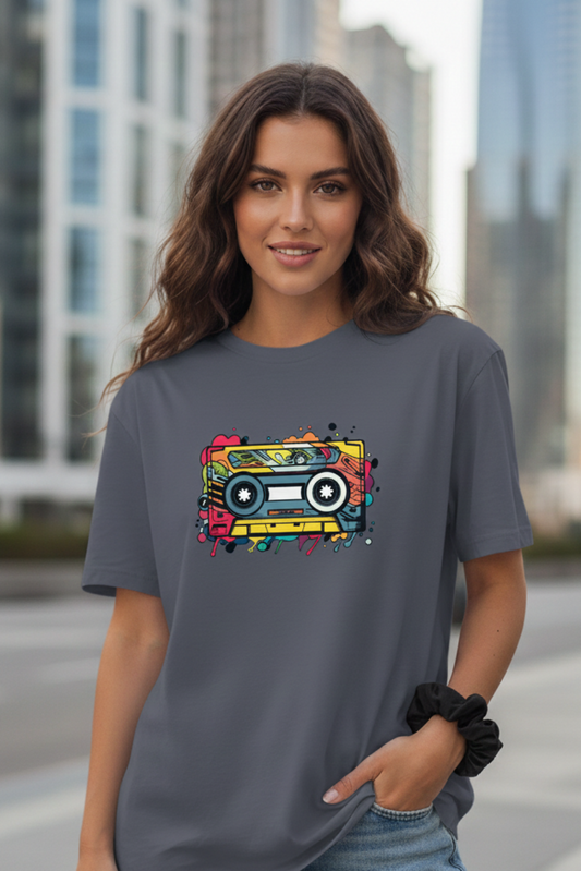 Cassette Oversize T-Shirt | Retro Music Graphic Unisex Streetwear