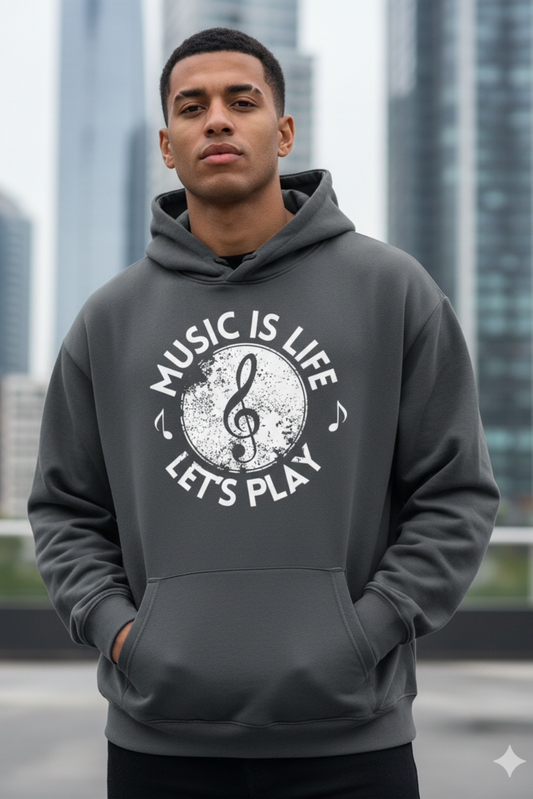 Music is Life Hoodie | Music Lover Graphic Unisex Streetwear