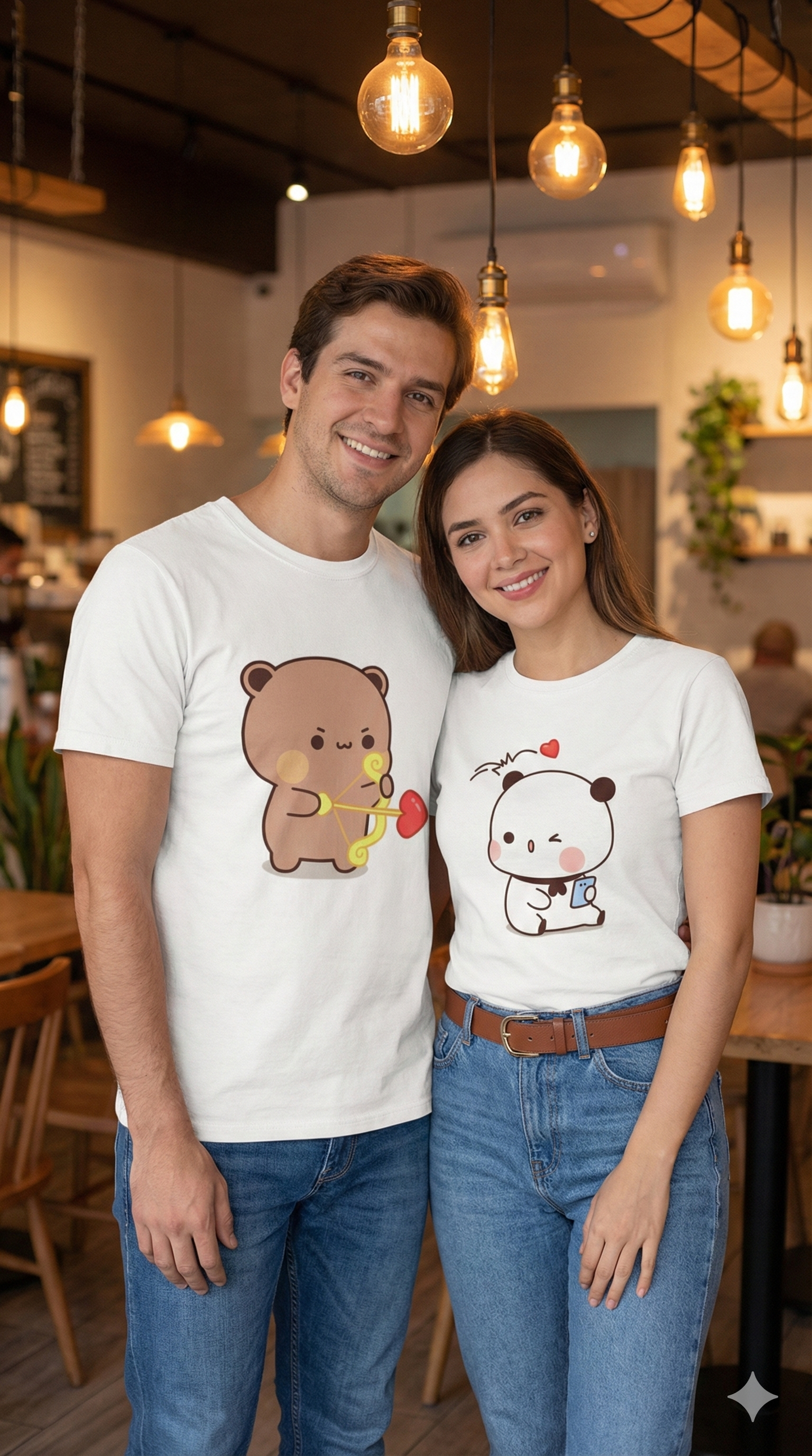 Bubu & Dudu Cute Couple T-Shirt | Cartoon Matching Couple Wear