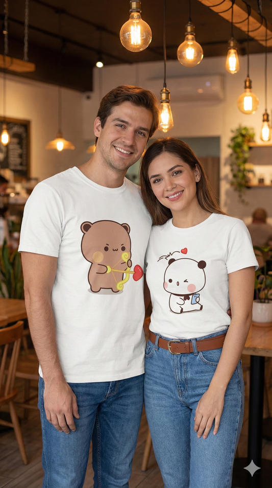 Bubu & Dudu Cute Couple T-Shirt | Cartoon Matching Couple Wear
