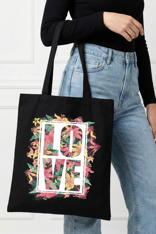 LOVE Everyday Tote Bag(Zipper) | Minimal Romantic Everyday Carry Bag