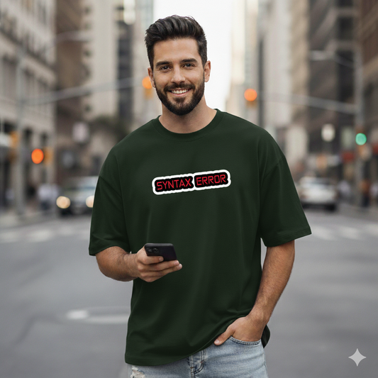 Syntax Error Oversized T-Shirt | Funny Coder Quote Unisex Streetwear