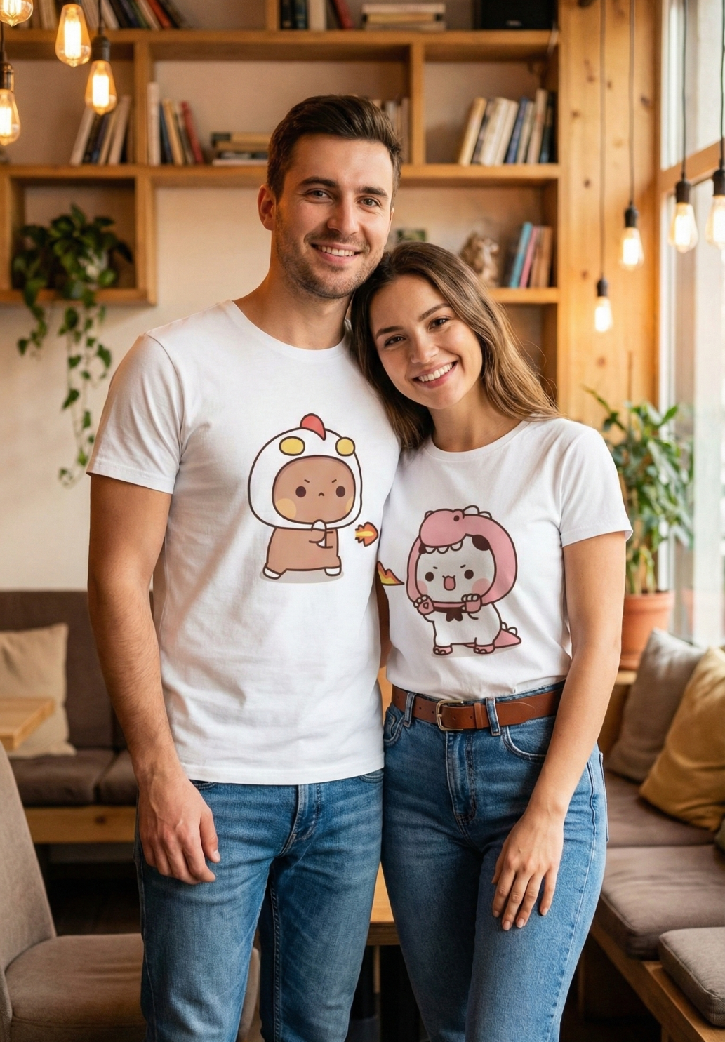 Bubu & Dudu Couple T-Shirt | Cute Cartoon Matching Couple Wear