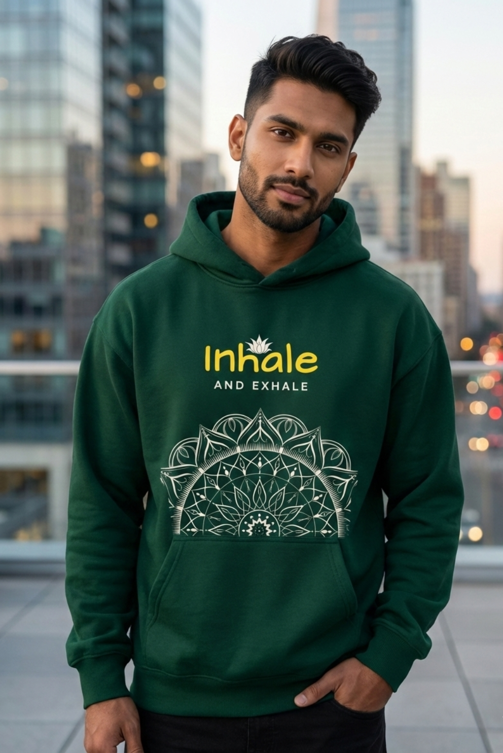 Inhale Exhale Hoodie | Mindfulness & Calm Unisex Streetwear