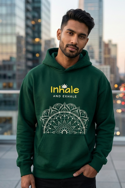 Inhale Exhale Hoodie | Mindfulness & Calm Unisex Streetwear