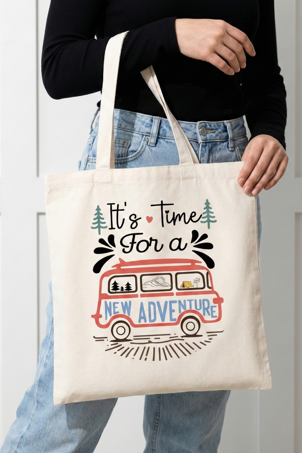 It’s Time for Travel Tote Bag(Non-Zipper) | Travel Quote Everyday Carry Bag